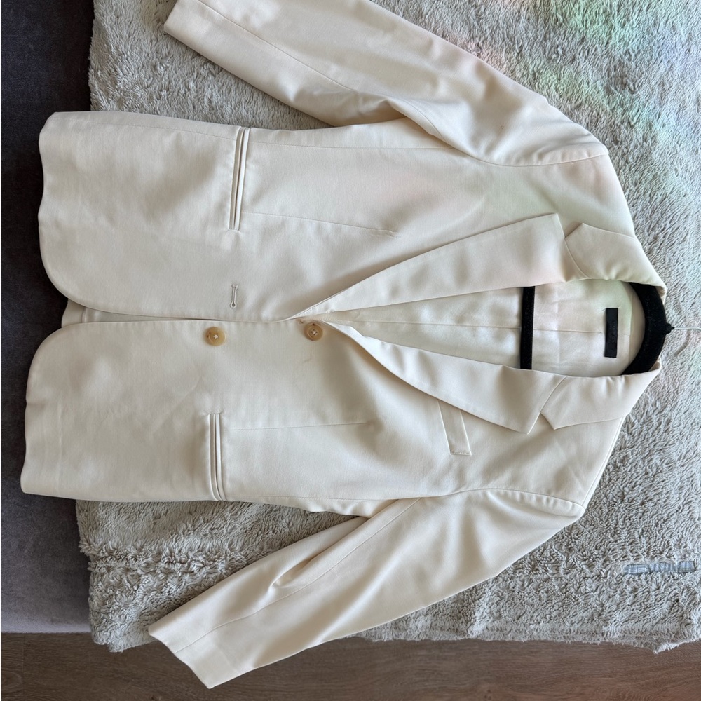 The Row Cream Single-Breasted Blazer Jacket